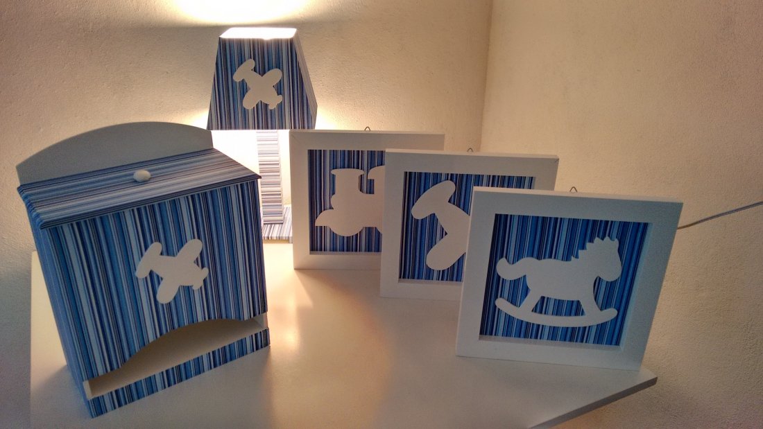 KIT QUARTO DE BEBÊ AZUL LISTRADO