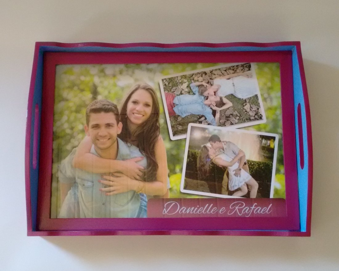 Bandeja com vidro personalizada Bandeja com vidro personalizada