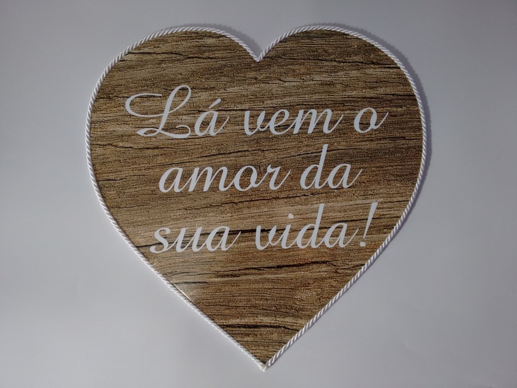 Placa de casamento Enfim Casados / Lá vem o amor da sua vida