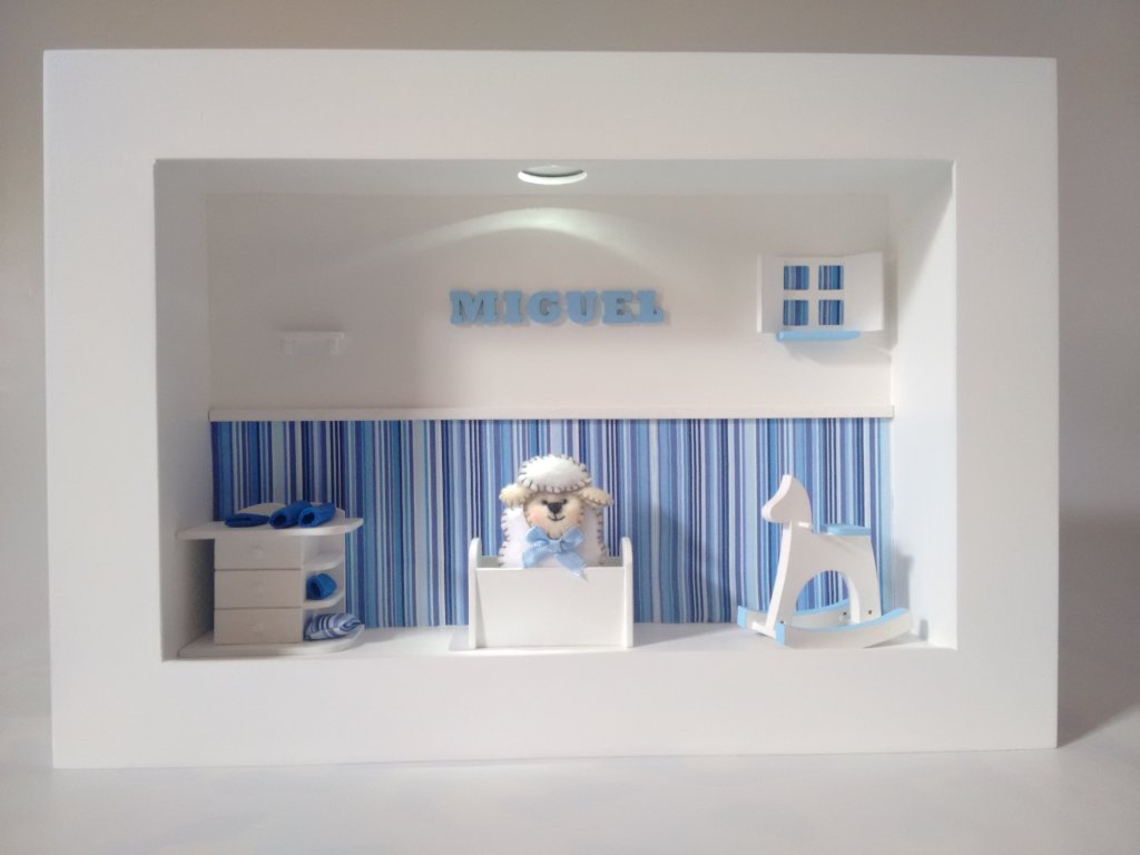 Quadro personalizado com led e miniaturas Miguel Quadro personalizado com led e miniaturas Miguel