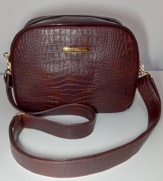 Bolsa Laura Croco Marrom