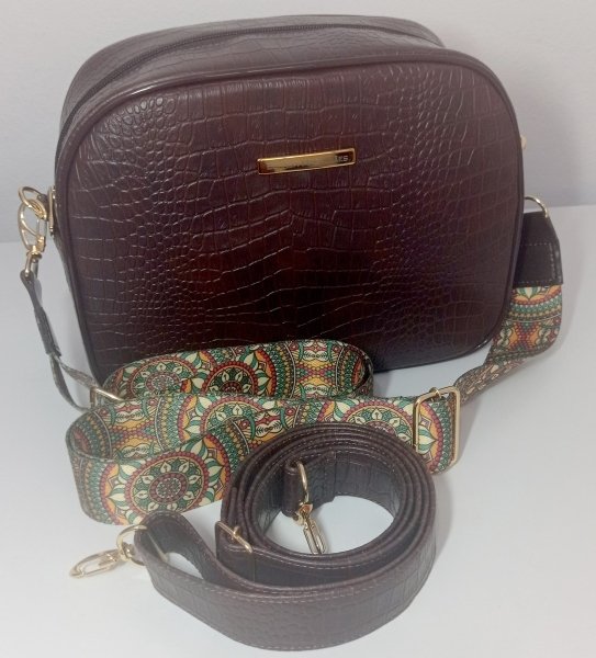 Bolsa Laura Croco Marrom Bolsa Laura Croco Marrom