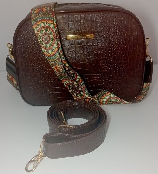 Bolsa Laura Croco Marrom Bolsa Laura Croco Marrom
