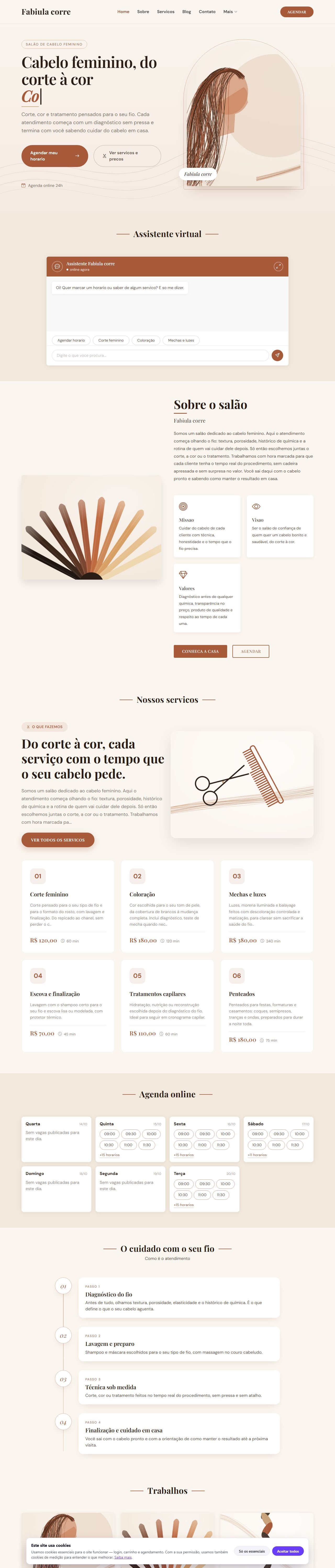 Modelo de site: Salao de beleza (cabelo)